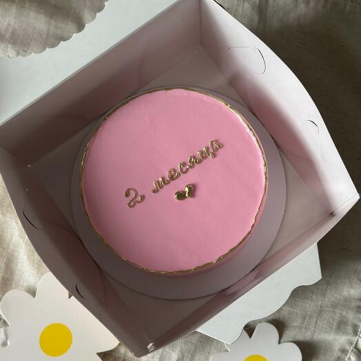 Мини бенто розовый "2 месяца"