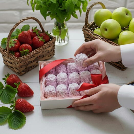 🍓Zemeņu zefīrs 1kaste×15gab.🍓Strawberry zephyr