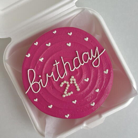 Бенто торт с надписью "Birthday", торт для девушки, торт для сестры, торт для дочки, торт для подруги (F)