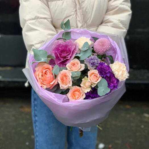 Авторский букет с сезонной брассикой 💜