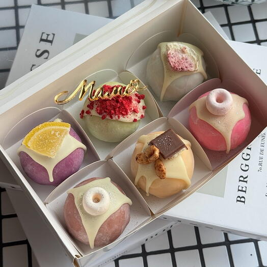 Набор ассорти моти (6 пирожных) в подарок маме на День Матери / мамуле, мамочке