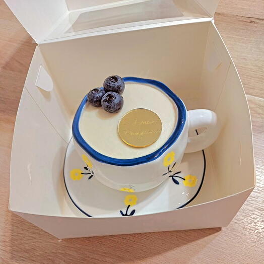 Торт в чайной паре / кружке в подарок с топпером с днем рождения / бенто в кружке