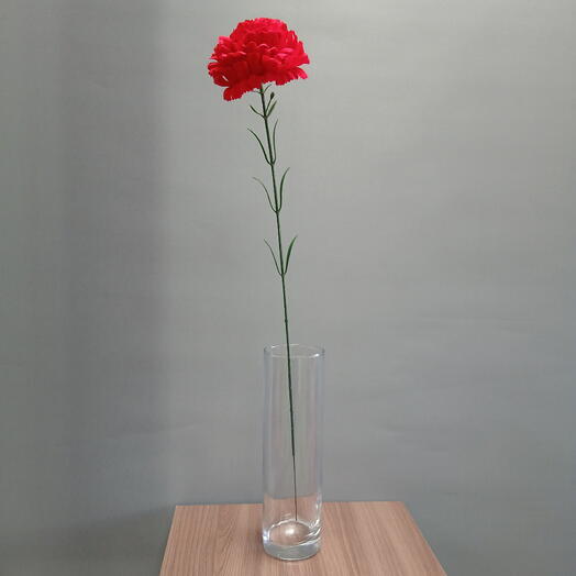 Гвоздика красная ( искусственный цветок)