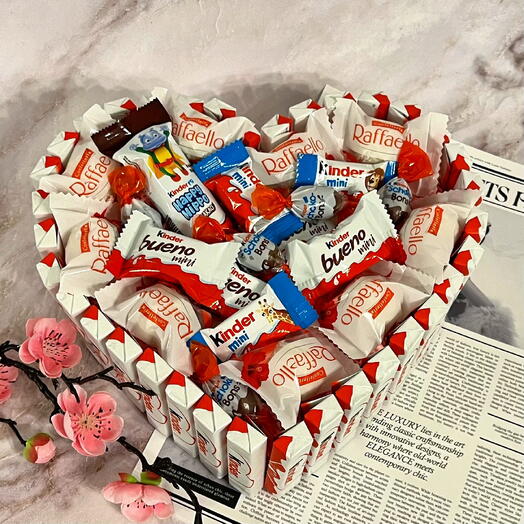 ️ Подарочный набор в форме сердца - сладкий набор, сладкий подарок девушке, любимой, девочке, парню, мужчине, киндер, kinder