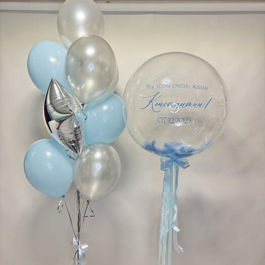 Воздушные шары на выписку для мальчика