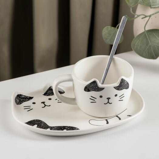 Чайная пара «Киски 🐈‍⬛»