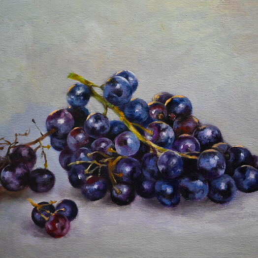 Mrtva priroda sa tamnim grozđem