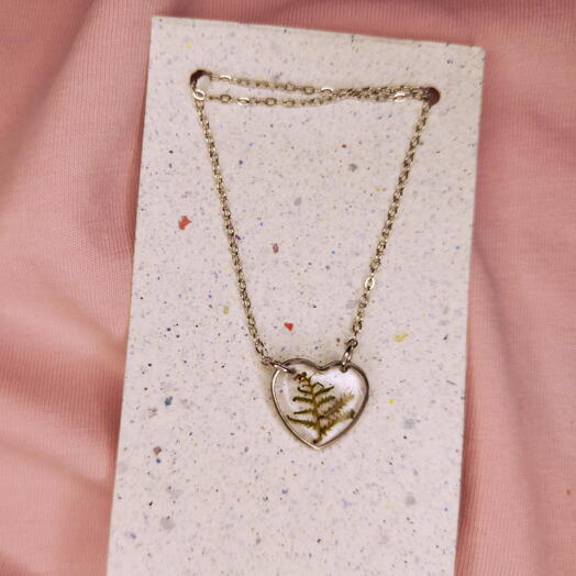 Heart pendant with fern