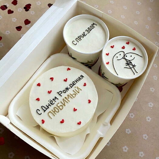 Комбо набор бенто+2 cake to go с днём рождения любимый