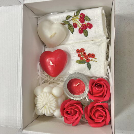 Подарочный набор "💘 Люблю " красный в коробке