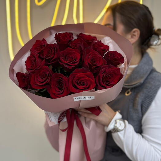 Моно букет из 15 роз Premium
