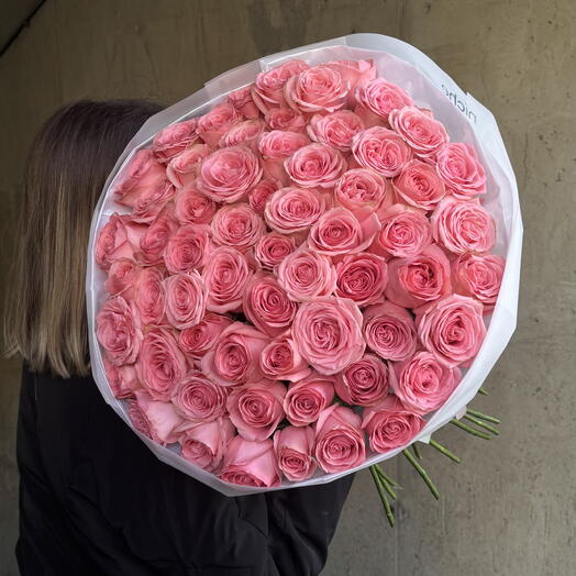 Mono bouquet of pink roses
