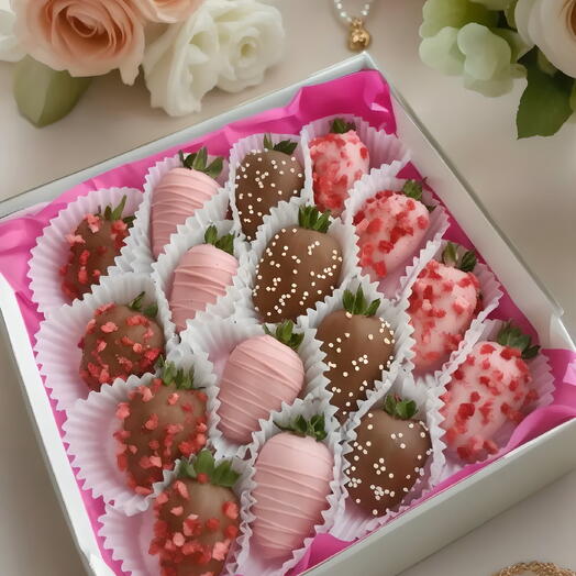 "Love" gift set for Your Beloved, Chocolate-covered strawberries from Sweet Berry