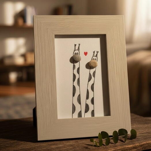 Картина из камней «Влюбленные жирафы», подарок со смыслом