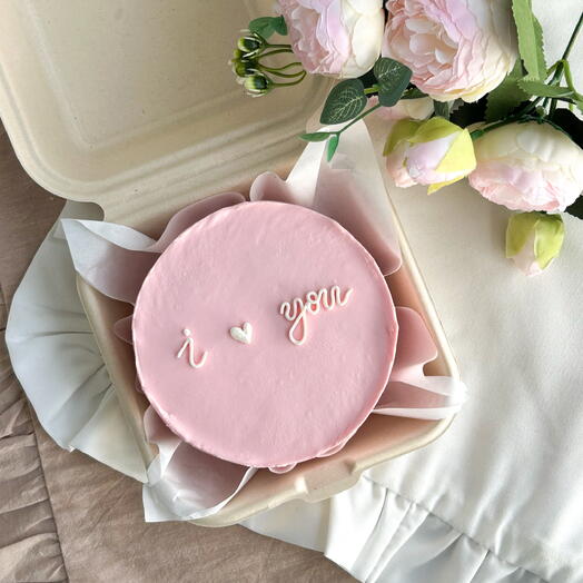 Бенто торт розовый «I ♥️you» для девушки / жены
