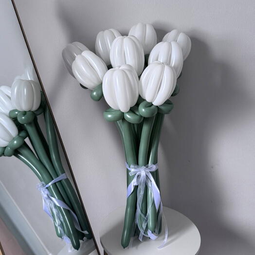 Букет из белых тюльпанов - 9шт🌷