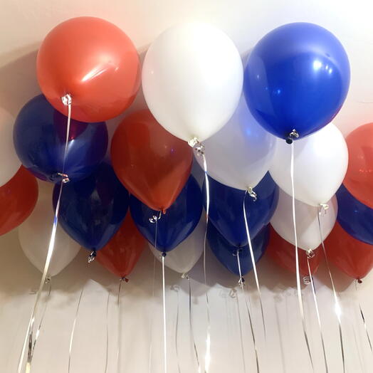 Шары триколор под потолок 20 штук