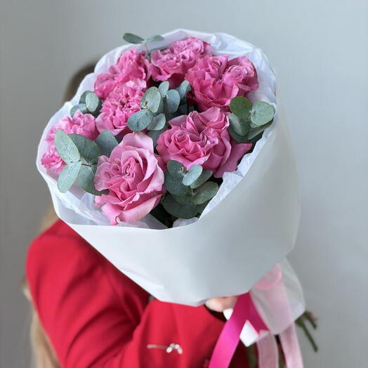 Букет роз с эвкалиптом 😘