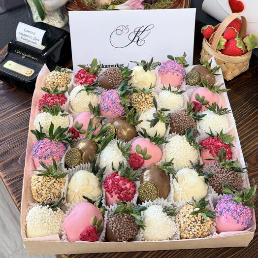 Клубника в шоколаде с декором 36 шт