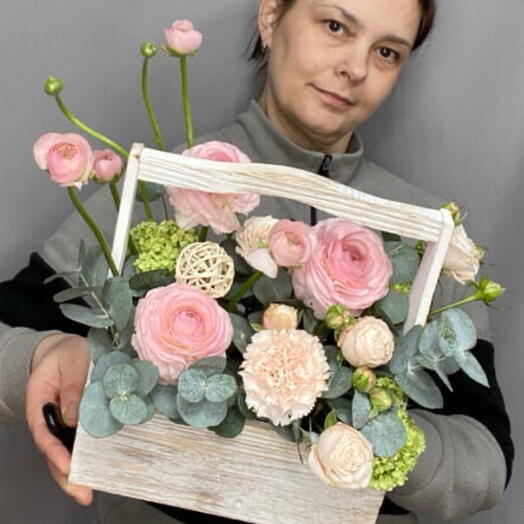 Композиция в ящике деревянном Космический Экзот
