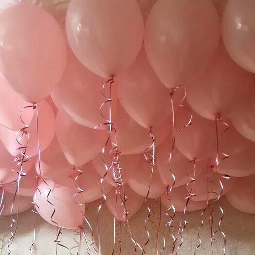 Гелиевые шары под потолок 30 шт 🎈 розовые на день рождения