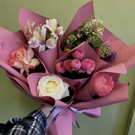 Дофаминовый букет розовый 💖