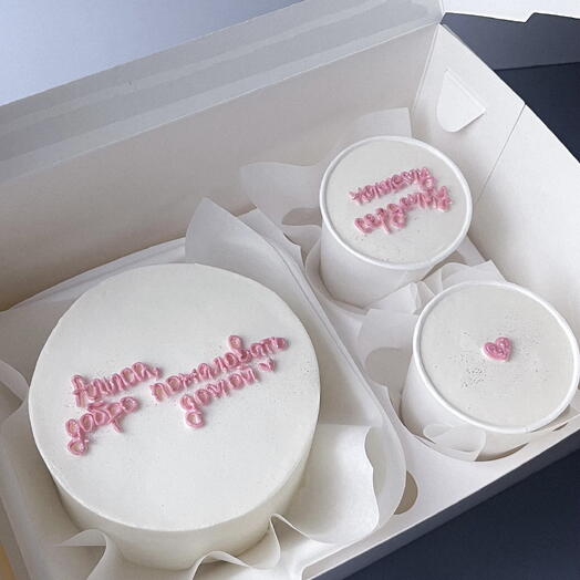 Бенто торт 500 гр. и стаканчики cake to go (трайфлы) по 110 гр