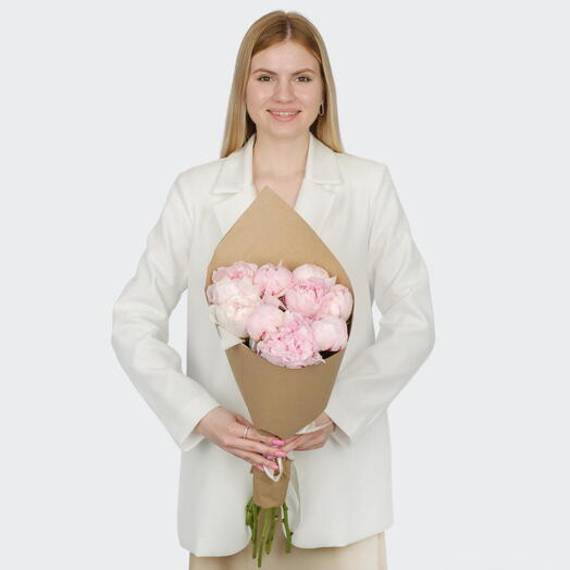 🔥🌷Букет из 9 пионов Сара Бернард🔥🌷