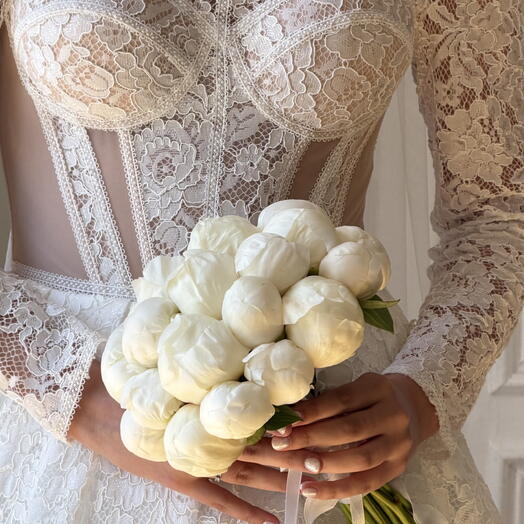 Свадебный букет из 21 пиона - букет невесты 💍🤍