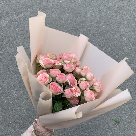 Букет с кустовыми розами (Sean) 🧡