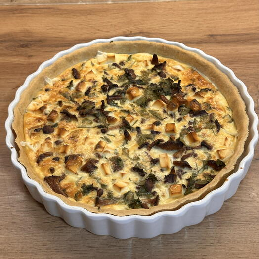 Киш с лисичками и фетой большой