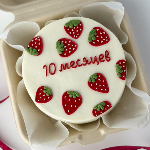 Бенто торт с клубникой на 10 месяцев ребёнку