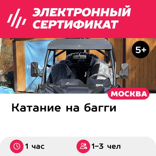 Подарочный сертификат Катание на багги по лесной трассе для 1-3 человек (1 час, Внуково)