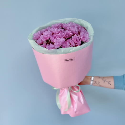 Букет из 5 розовых хризантем Балтика «Розовый бум» 🌸 37385