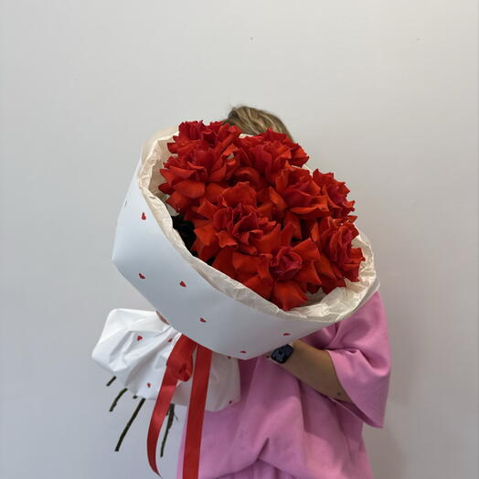 Букет с французскими розами (9 роз)
