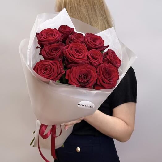 Яркий букет из 11 красных роз🌹