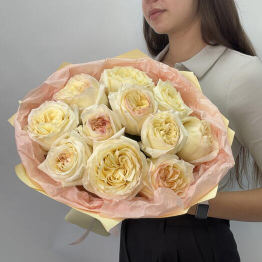 Монобукет из садовой одноголовой розы «Кендилайт»