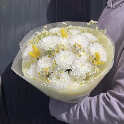 Солнечный ️ букет с сухоцветами и ромашками