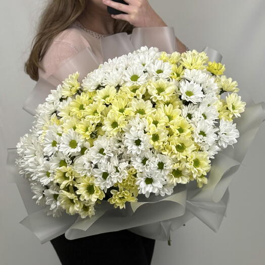 Букет из 21 хризантемы бакарди