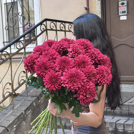 Букет хризантемы бургунди 🍷💋