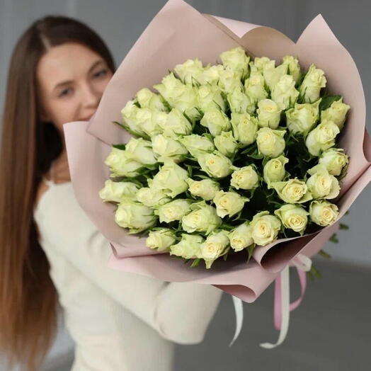 Kenya White Roses 40cm (51pcs)
