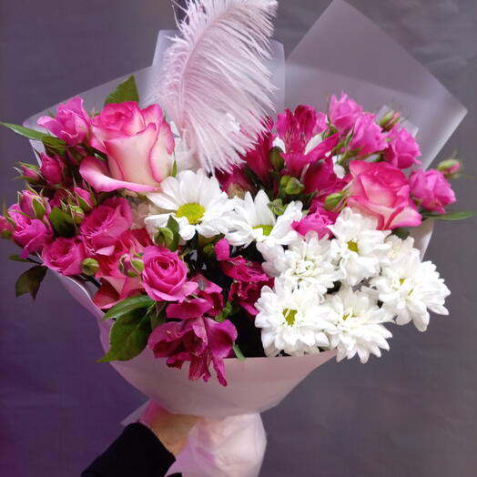 Букет с розовой альстромерией🌸 💐