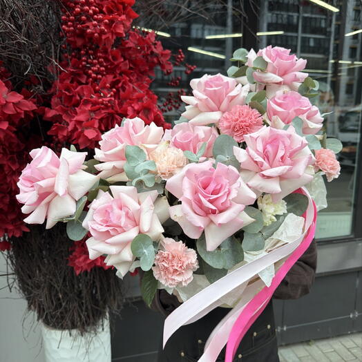 Большая композиция с ажурной розой🩷🌸