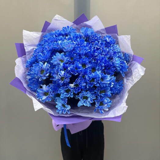 Букет из 15 хризантем 💙