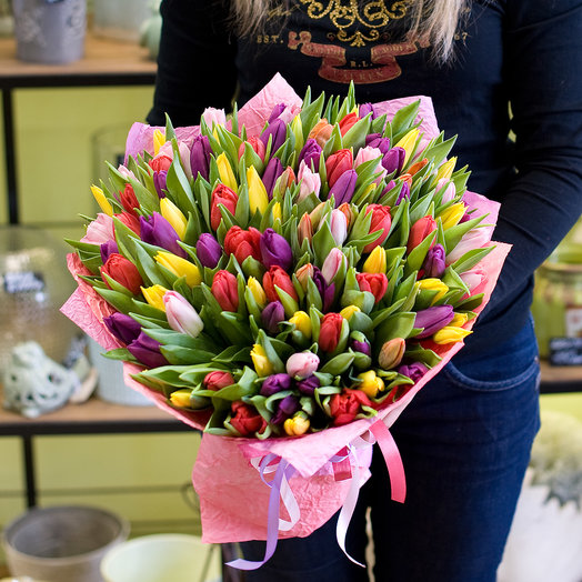 Un ramo de tulipanes "tulipanes Multicolores mix"