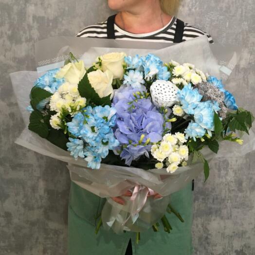 Bouquet of Hydrangeas, Chrysanthemums and Roses