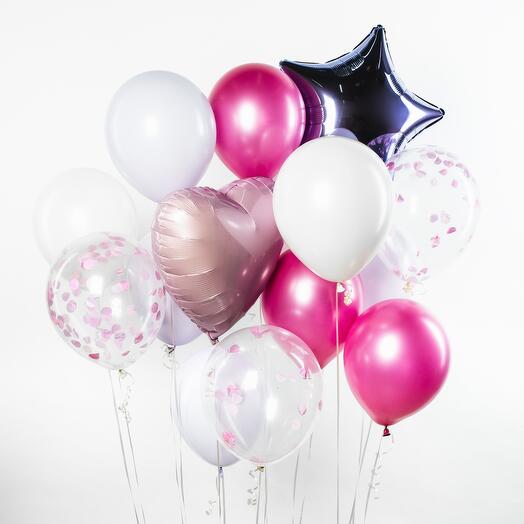 Set of delicate balloons with helium "The Best Holiday"