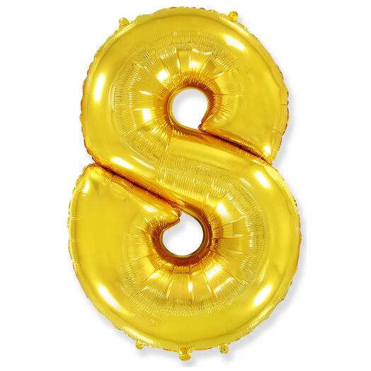 Цифра 8 Золото огромный шар 102 см