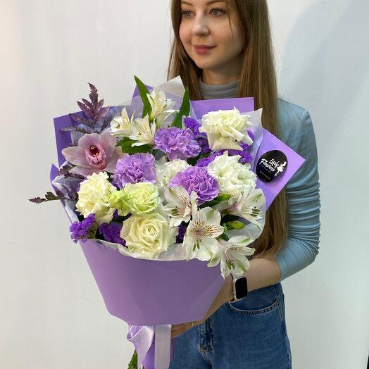 Букет эустома и альстромерия / цветы с доставкой в Уфе