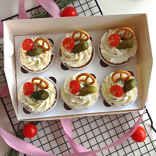 Капкейки сырные закусочные (не сладкие)в подарок  мужу, другу, папе, брату